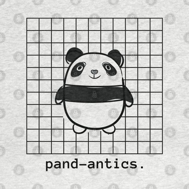 'Pand-antics' Kawaii Cute Funny Panda Doodle Design by sticksnshiz